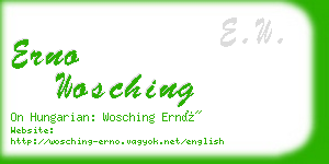 erno wosching business card